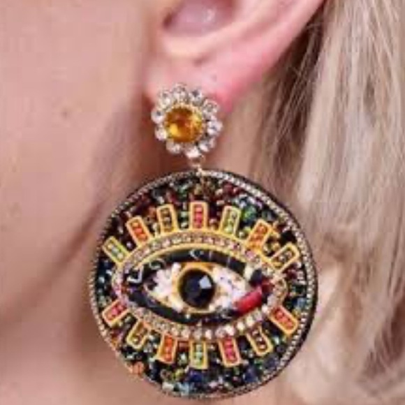 Colorful Beaded Evil Eye Earrings New in Packaging - Picture 2 of 3